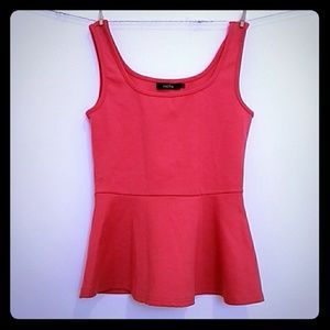 Red sleeveless peplum top